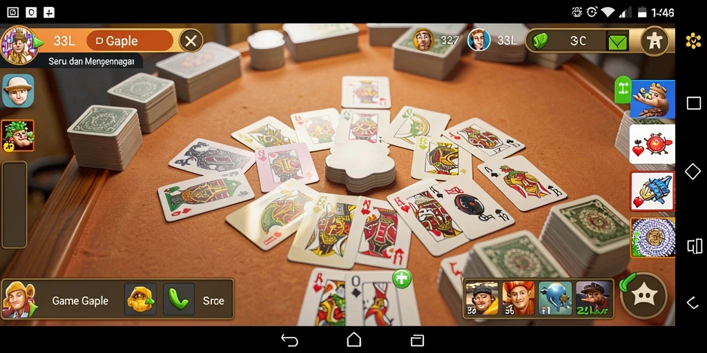 Screenshot gameplay Gaple yang seru dan penuh strategi.