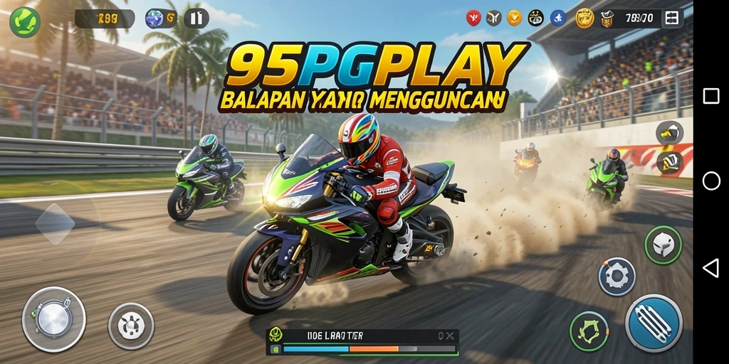Tampilan gameplay balapan motor yang cepat dan mendebarkan.