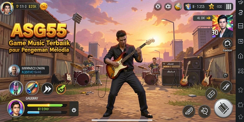 Menampilkan gameplay ASG55 yang penuh warna dan irama.