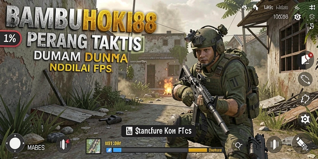 Tangkapan layar gamplay intens dalam BAMBUHOKI88, menampilkan pertempuran FPS.