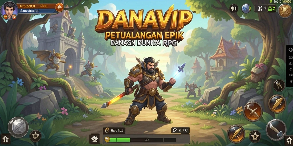 Screenshot menampilkan pertempuran epik dalam dunia RPG.