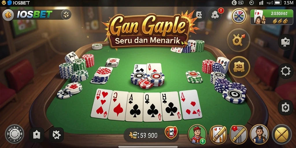 Tampilan gameplay Gaple yang seru dan interaktif di IOSBET.