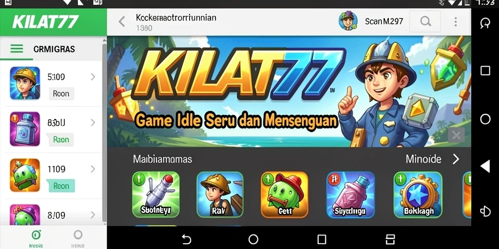 Tampilan gameplay KILAT77 menampilkan keseruan bermain Idle.
