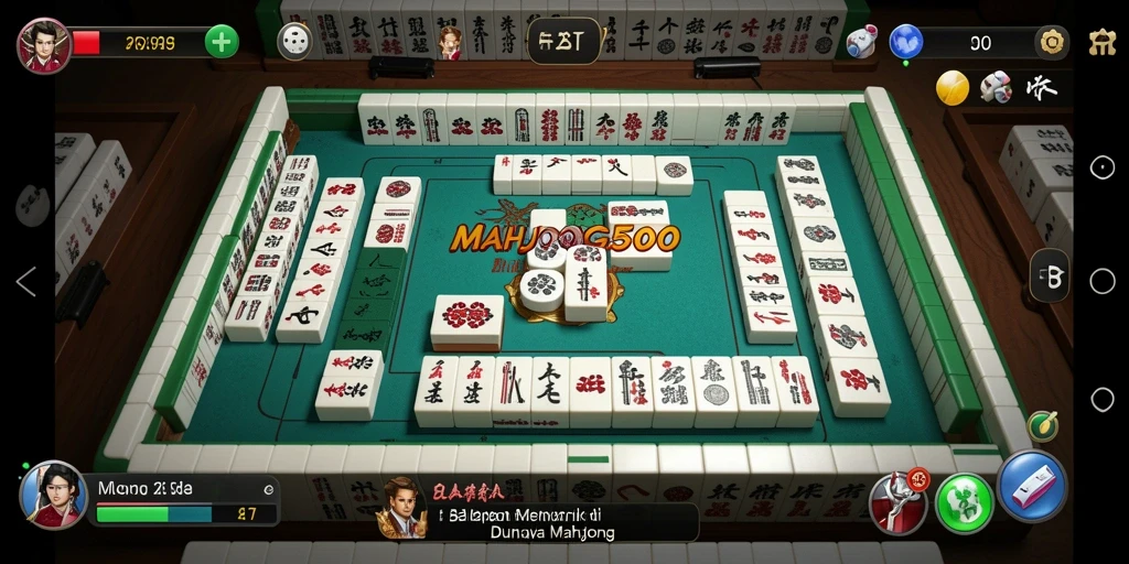 Tampilan gameplay menegangkan dalam balapan Mahjong yang seru.