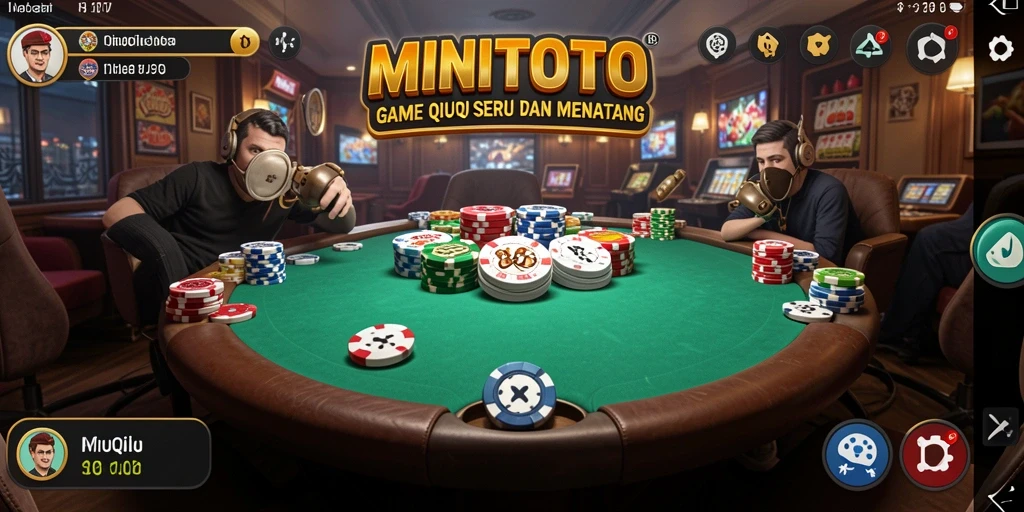 Tampilan gameplay seru MINITOTO dengan kartu yang berwarna-warni.