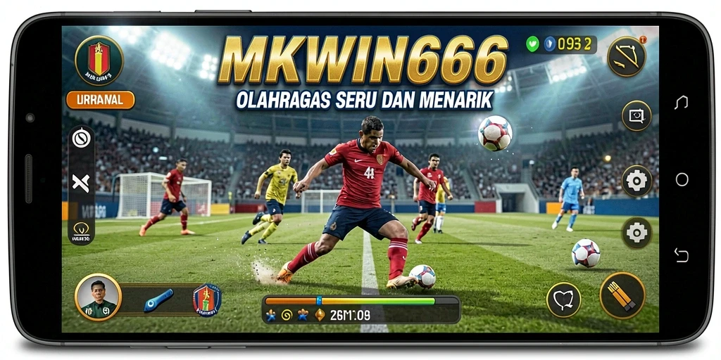 Screenshot MKWIN666 menunjukkan aksi permainan olahraga yang mendebarkan.