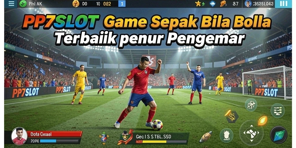 Screenshot PP7SLOT menunjukkan aksi seru permainan sepak bola.