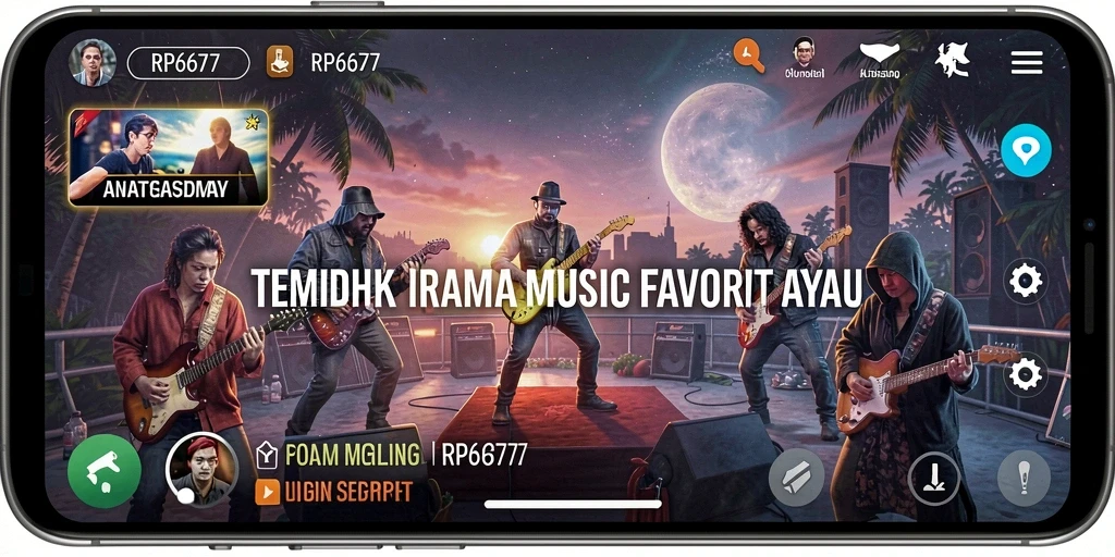 Screenshot RP6677 yang menampilkan gameplay musik yang seru.