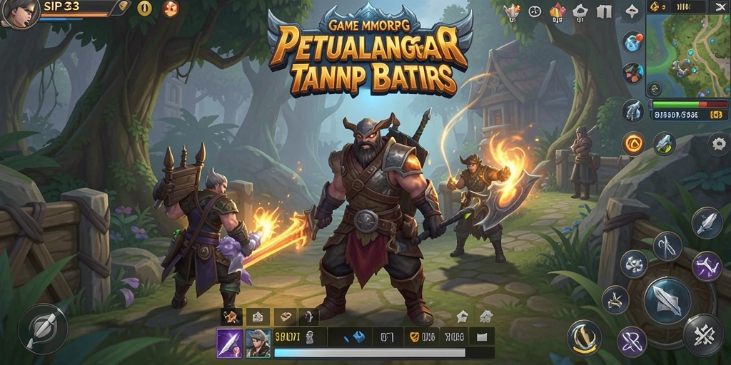 Screenshot gameplay SIP33 menampilkan pertarungan seru di dunia MMORPG.