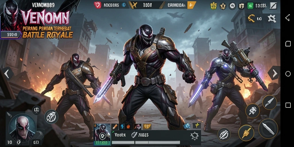 Gambaran mendebarkan dalam pertempuran Battle Royale VENOM889.