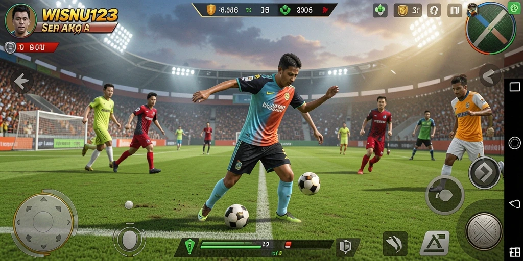 Tampilan gameplay seru dan mendebarkan dalam WISNU123.